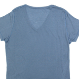 FJÄLLRÄVEN Striped Womens T-Shirt Blue V-Neck XL