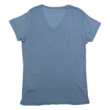 FJÄLLRÄVEN Striped Womens T-Shirt Blue V-Neck XL
