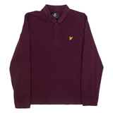 LYLE & SCOTT Mens Polo Shirt Red Long Sleeve L