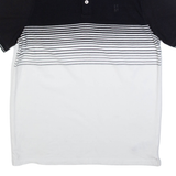 DKNY Mens Polo Shirt Black Striped M