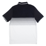DKNY Mens Polo Shirt Black Striped M