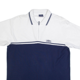UMBRO Oversized 1/4 Zip Mens Polo Shirt Blue L