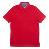TOMMY HILFIGER Mens Polo Shirt Red L