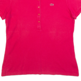 LACOSTE Womens Polo Shirt Pink S