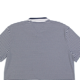 TOMMY HILFIGER Cropped Mens Polo Shirt Blue Striped XL