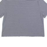 TOMMY HILFIGER Cropped Mens Polo Shirt Blue Striped XL