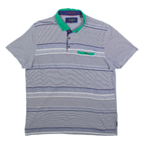 TED BAKER Mens Polo Shirt Blue Striped M