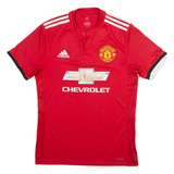 ADIDAS Manchester United Mens Jersey Red Button Neck S