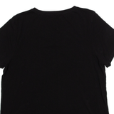 CALVIN KLEIN Womens T-Shirt Black V-Neck L