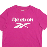 REEBOK Womens T-Shirt Pink S