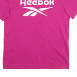 REEBOK Womens T-Shirt Pink S