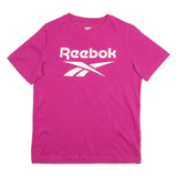 REEBOK Womens T-Shirt Pink S