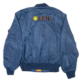 Mens Flight Jacket Blue 80s L