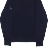 TOMMY HILFIGER TH FLEX Mens Patterned Jumper Blue Striped 1/4 Zip Tight Knit 2XL