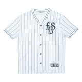 FB SISTER Striped Womens Jersey White V-Neck S