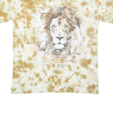 ATLAS Lion Mens Tie Dye T-Shirt Beige M