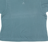 ADIDAS Womens T-Shirt Green V-Neck UK 20