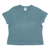 ADIDAS Womens T-Shirt Green V-Neck UK 20