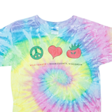 COLORTONE Wisconsin Womens Tie Dye T-Shirt Yellow USA S