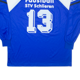 RIMA Mens Football Shirt Jersey Blue Long Sleeve V-Neck XL