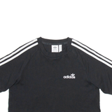 ADIDAS Cropped Womens T-Shirt Black UK 12