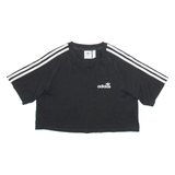 ADIDAS Cropped Womens T-Shirt Black UK 12