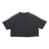 ADIDAS Cropped Womens T-Shirt Black UK 12