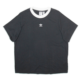 ADIDAS Womens T-Shirt Black UK 12