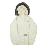 THE NORTH FACE Womens Puffer Jacket Cream Nylon Hooded S
