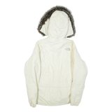 THE NORTH FACE Womens Puffer Jacket Cream Nylon Hooded S