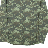 FSBN Mens Military Jacket Green Cashmere Camouflage L
