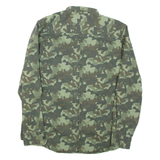 FSBN Mens Military Jacket Green Cashmere Camouflage L