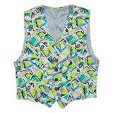 Womens Waistcoat Grey Crazy Pattern M