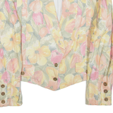 Womens Blazer Jacket Yellow Floral XL