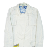 DESIGUAL Womens Jacket White Crazy Pattern L