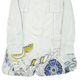 DESIGUAL Womens Jacket White Crazy Pattern L