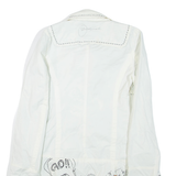 DESIGUAL Womens Jacket White Crazy Pattern L