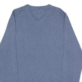 TOMMY HILFIGER Mens Jumper Blue V-Neck Tight Knit XL