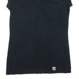 CARHARTT Womens T-Shirt Black V-Neck S