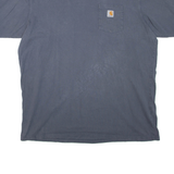 CARHARTT Tall Loose Fit Mens T-Shirt Grey 2XL