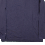 CARHARTT Mens T-Shirt Blue Long Sleeve Button Neck L