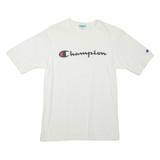 CHAMPION Womens T-Shirt Cream S