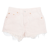 LEVI'S 501 Big E Womens Denim Shorts Pink XS W25