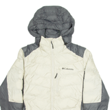 COLUMBIA Womens Puffer Coat Beige Hooded M