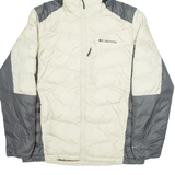 COLUMBIA Womens Puffer Coat Beige Hooded M