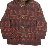 Womens Overcoat Jacket Purple Hooded Geometric L