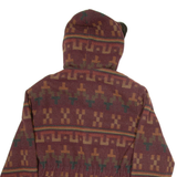 Womens Overcoat Jacket Purple Hooded Geometric L