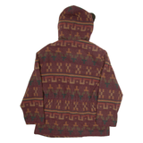 Womens Overcoat Jacket Purple Hooded Geometric L