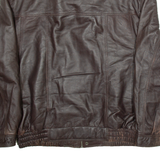 MADDOX Mens Biker Jacket Brown Leather L