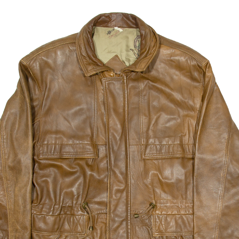 VERA PELLE Mens Jacket Brown Leather L